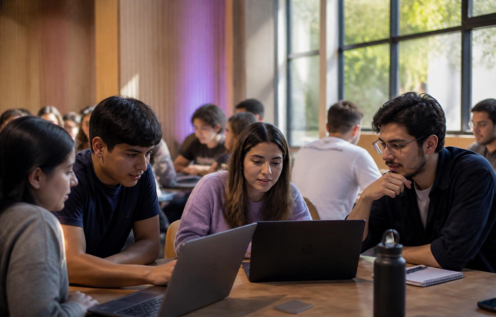 Estudiantes cordobeses en formación con laptops